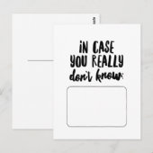 Falls Sie es wirklich nicht wissen... Postkarte (Vorne/Hinten)