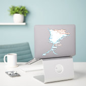 Falls Trail Map 8"x8" Aufkleber (Laptop auf Schreibtisch)