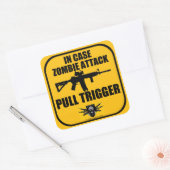 Falls Zombie-Angriffs-Zug-Triggeraufkleber Quadratischer Aufkleber (Umschlag)