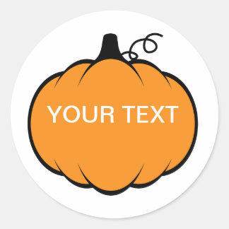 Fallsaison Pumpkin Zeichne benutzerdefinierten Tex Runder Aufkleber