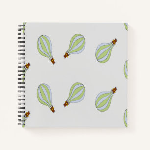 Fallschirm mit grünem und blauem Streifen Notizblock