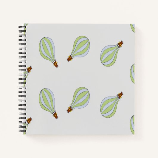 Fallschirm mit grünem und blauem Streifen Notizblock (Vorderseite)