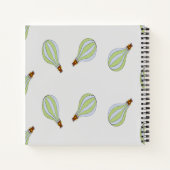 Fallschirm mit grünem und blauem Streifen Notizblock (Rückseite)