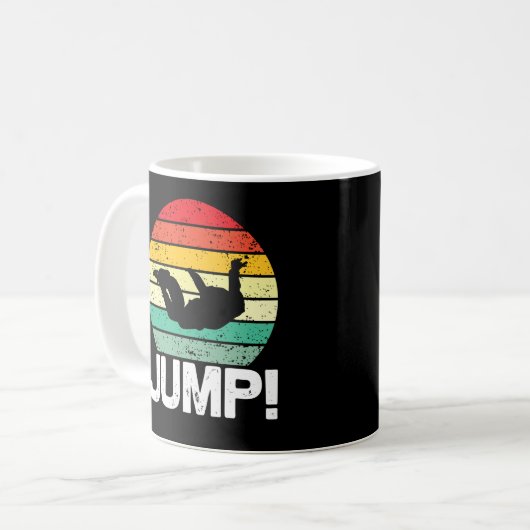 Fallschirm Retro Flugzeug Adrenalin Skydiver Kaffeetasse (Vorderseite Links)