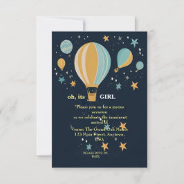 Fallschirmballons Blue Babygirl Dusche Einladung