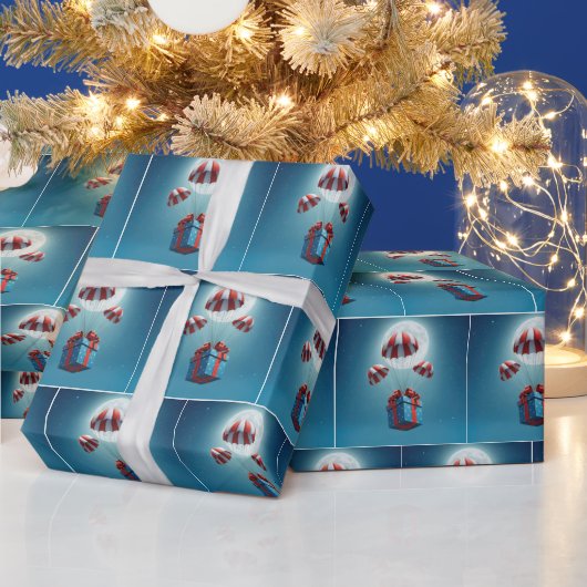 Fallschirme liefern ein Weihnachtsgeschenk Geschenkpapier (Feiertage)