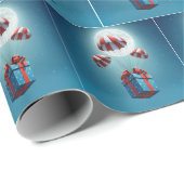 Fallschirme liefern ein Weihnachtsgeschenk Geschenkpapier (Rolleneckpunkt)