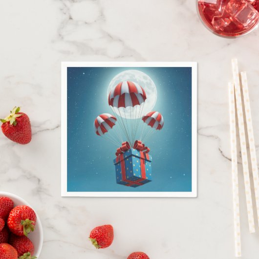 Fallschirme liefern ein Weihnachtsgeschenk Serviette (Beispiel)