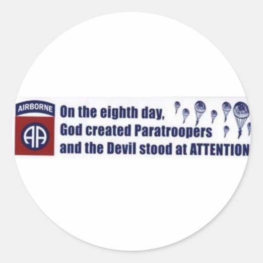 Fallschirmjäger FUNNY Runder Aufkleber (Vorderseite)