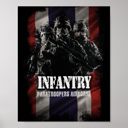 Fallschirmjäger im Flugzeug Infanterie mit thailän Poster (Vorne)