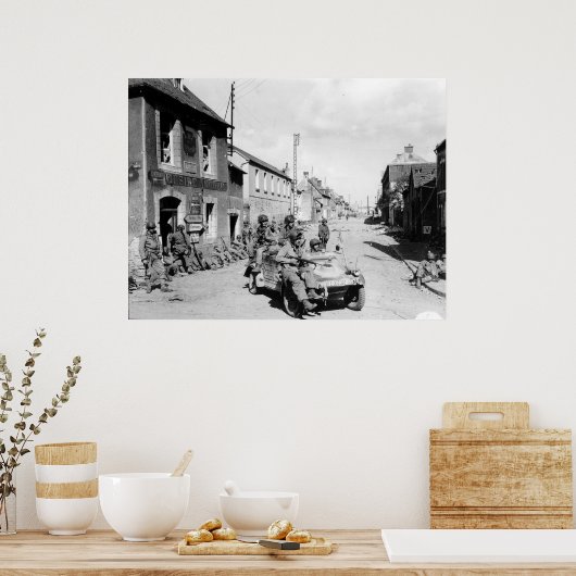 Fallschirmjäger in Carentan Frankreich Zweiter Wel Poster (Küche)