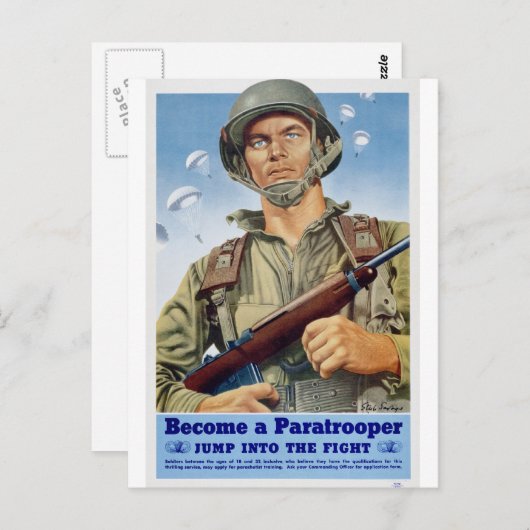 Fallschirmjäger Postkarte (Vorne/Hinten)