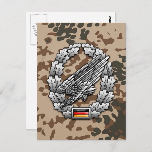 Fallschirmjägertruppe Barettab— Postkarte (Vorne/Hinten)