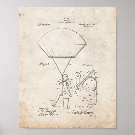 Fallschirmpatent - Altes Aussehen Poster (Vorne)