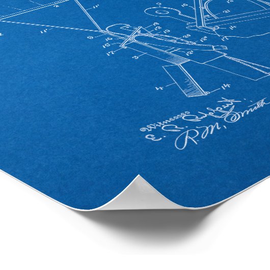 Fallschirmpatent - Blueprint Poster (Ecke)