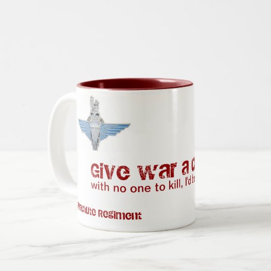 Fallschirmregiment-Tasse Zweifarbige Tasse (Vorderseite Links)