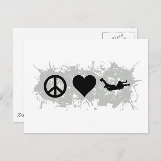 Fallschirmspringen 1 postkarte (Vorne/Hinten)