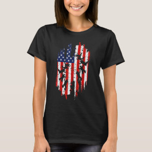 Fallschirmspringen American USA Flagge Lustig Vint T-Shirt