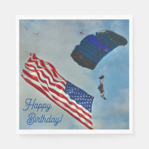 Fallschirmspringen Amerikanische Flagge Serviette