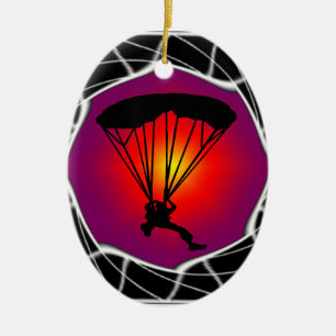 FALLSCHIRMSPRINGEN BEREIT KERAMIKORNAMENT