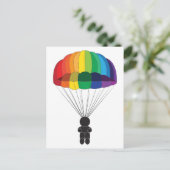 Fallschirmspringen Feiertagspostkarte (Stehend Vorderseite)