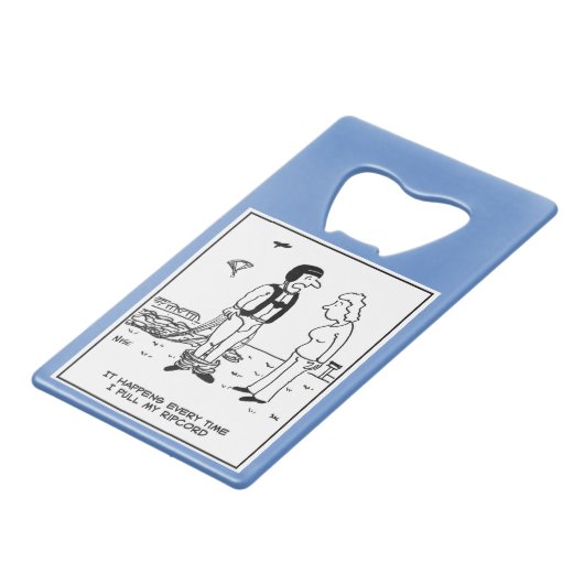 Fallschirmspringen hat ein Problem Geldbeutel Flaschenöffner (Vorderseite Schrägansicht)