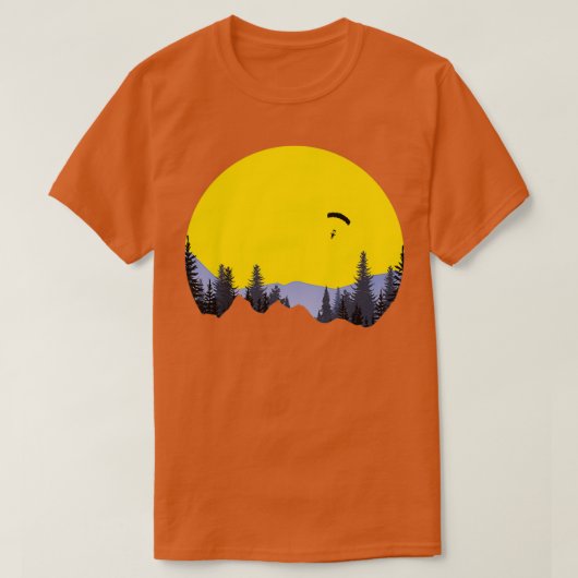 Fallschirmspringen im Gebirge T-Shirt (Design vorne)