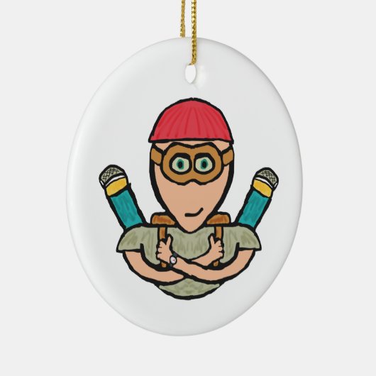 Fallschirmspringen Keramik Ornament (Rechts)