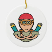 Fallschirmspringen Keramik Ornament (Vorne)