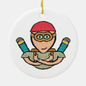 Fallschirmspringen Keramik Ornament (Hinten)