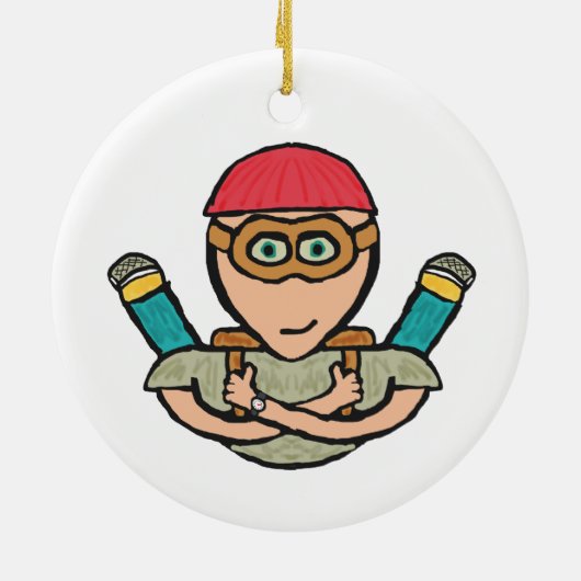 Fallschirmspringen Keramik Ornament (Hinten)