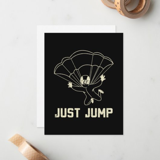 Fallschirmspringen Mitteilungskarte (Vorderseite/Rückseite Beispiel)