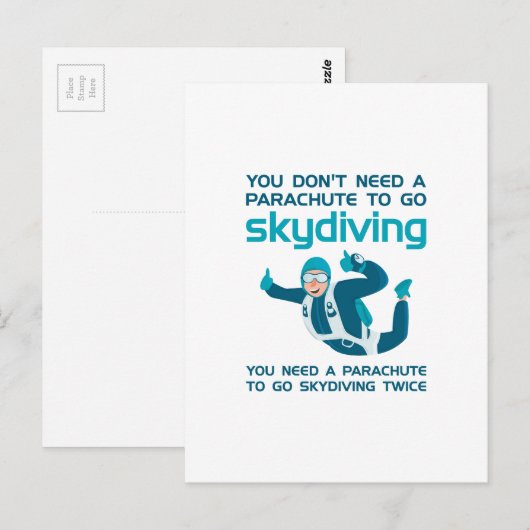 Fallschirmspringen Postkarte (Vorne/Hinten)