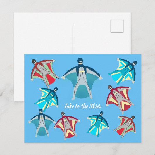 Fallschirmspringen Postkarte (Vorne/Hinten)