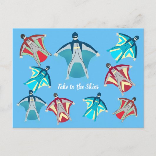 Fallschirmspringen Postkarte (Vorderseite)