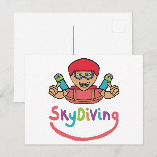 Fallschirmspringen Postkarte (Vorne/Hinten)