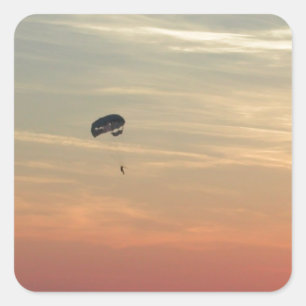Fallschirmspringen Quadratischer Aufkleber