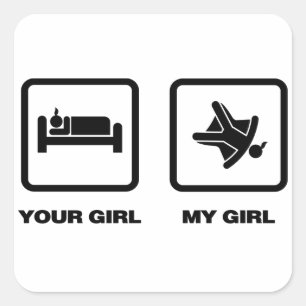 Fallschirmspringen Quadratischer Aufkleber