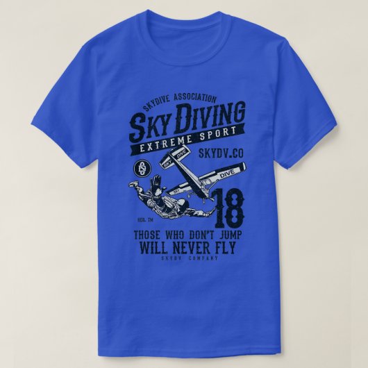 Fallschirmspringen Skydive Skydiver T-Shirt (Design vorne)