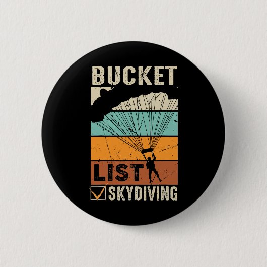 Fallschirmspringen Skydiver Instructor Bucket List Button (Vorderseite)