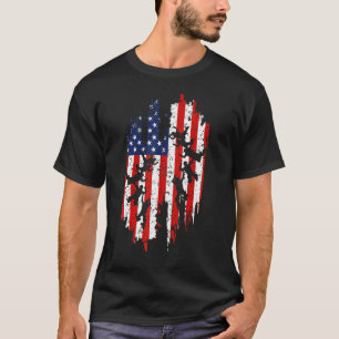Fallschirmspringen Skydiving Amerikanische USA-Fla T-Shirt
