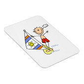 Fallschirmspringen-Stickfigur Magnet (Rechte Seite)