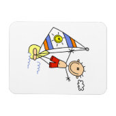 Fallschirmspringen-Stickfigur Magnet (Horizontal)