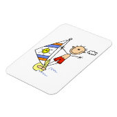 Fallschirmspringen-Stickfigur Magnet (Linke Seite)