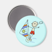 Fallschirmspringen-Stickfigur Magnet (Vorderseite/Rückseite)