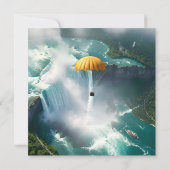 Fallschirmspringen über Niagarafälle in einem Korb Einladung (Rückseite)