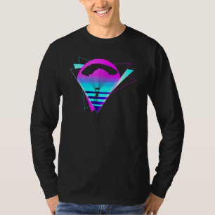 Fallschirmspringen Vaporwave Fallschirm Paragleite T-Shirt