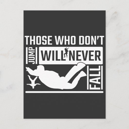 Fallschirmspringen wird Skydiver nie fallen Postkarte (Vorderseite)