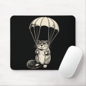 Fallschirmspringender Biber lustiger Fallschirmspr Mousepad (Mit Mouse)