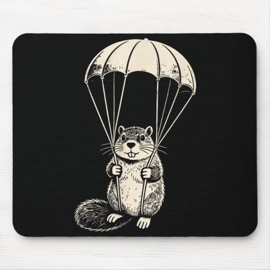 Fallschirmspringender Biber lustiger Fallschirmspr Mousepad (Vorne)